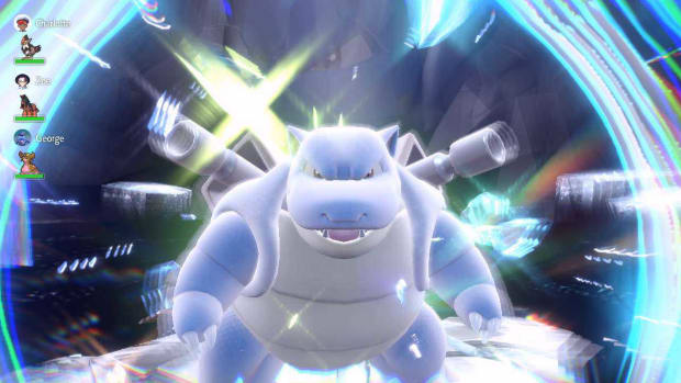 Mighty Blastoise with Steel Tera type as it appeared in 7-star Tera raids in Pokemon Scarlet & Violet