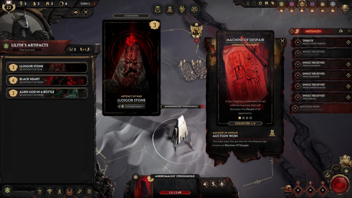 Solium Infernum screenshot showing artifacts.