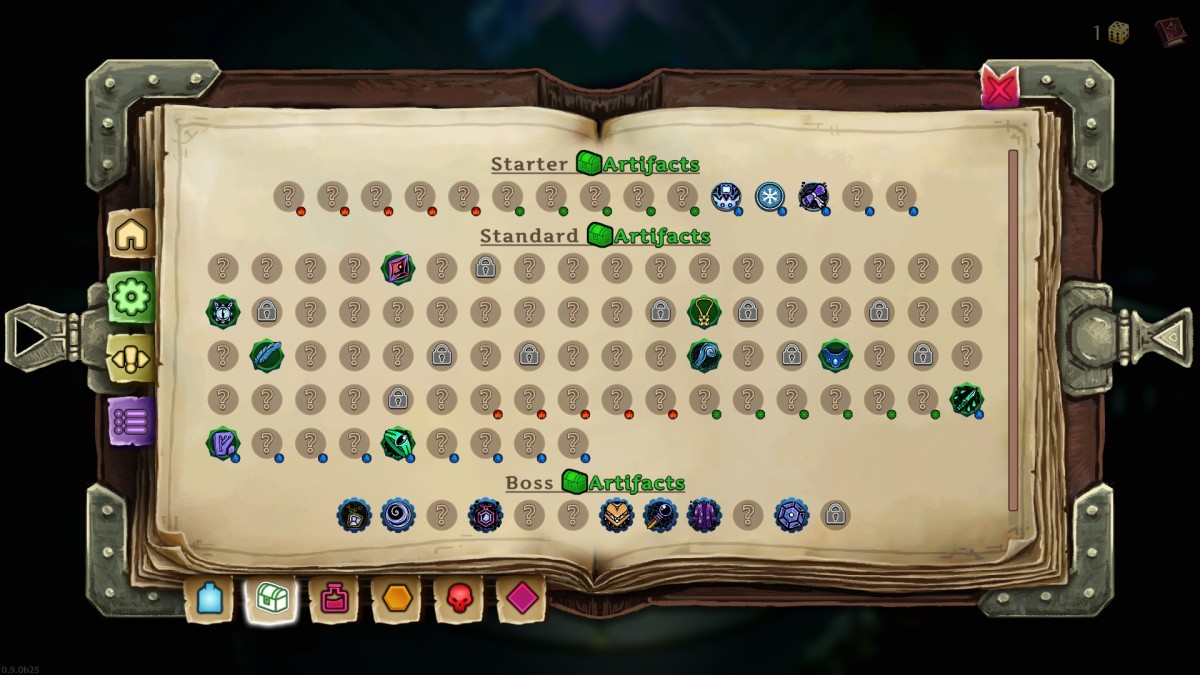 Spellrogue screenshot showing unlockables.